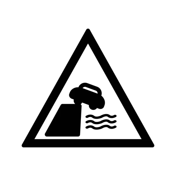 Illustration Road leads on to quay or river bank Icon — Stock Photo, Image