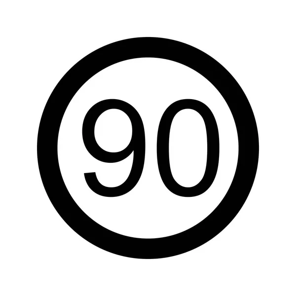 Ilustración Límite de velocidad 90 Icon —  Fotos de Stock