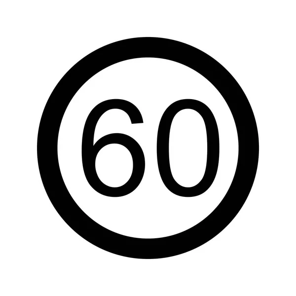 Ilustracja ograniczenie prędkości 60 ikona — Zdjęcie stockowe