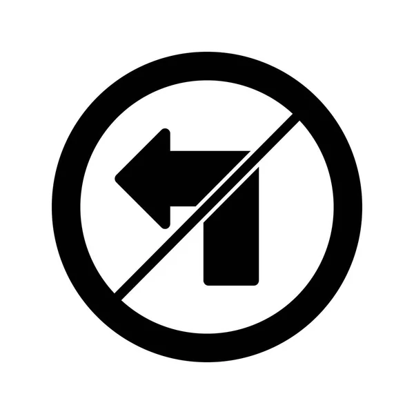 Illustration  No left turn Icon — Stock Photo, Image