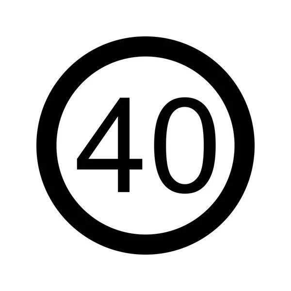 Ilustração Limite de velocidade 40 Ícone — Fotografia de Stock