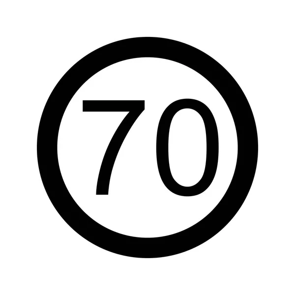 Afbeelding snelheidslimiet 70 pictogram — Stockfoto