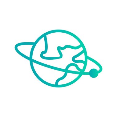 Dünya Simgesi Etrafında İllüstrasyon Yörüngesi