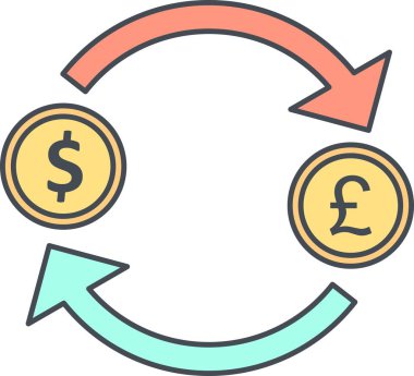 Dolar simgesi ile İllüstrasyon Döviz Pound