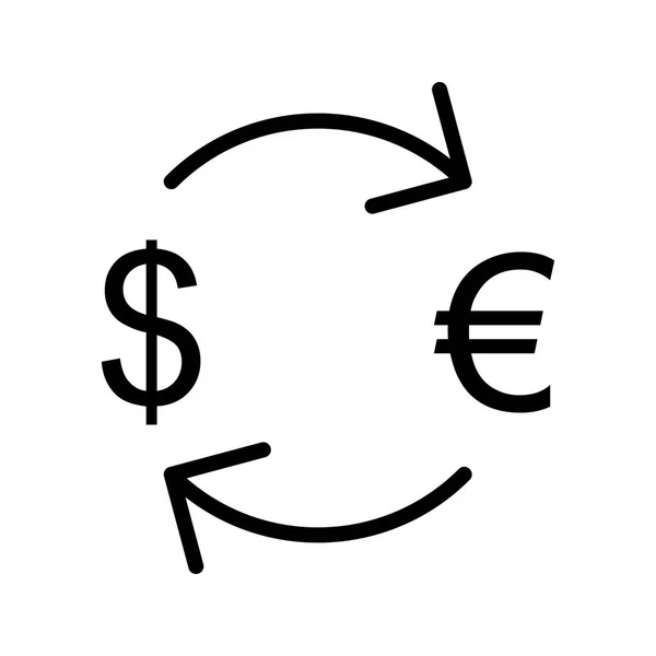 Illustrazione Cambio Euro Con Dollaro Icona — Foto Stock