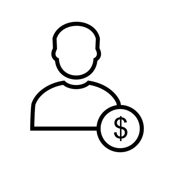 Illustration dollar med man-ikonen — Stockfoto