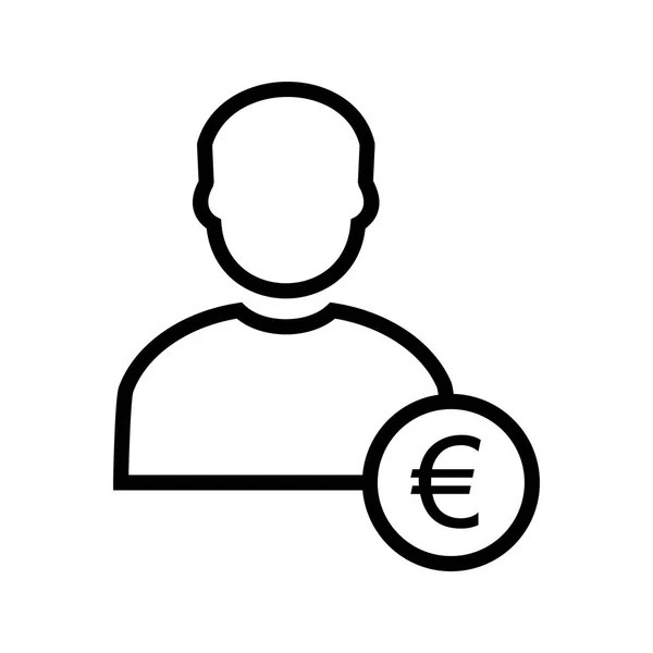 Ilustracja euro z ikoną Man — Zdjęcie stockowe