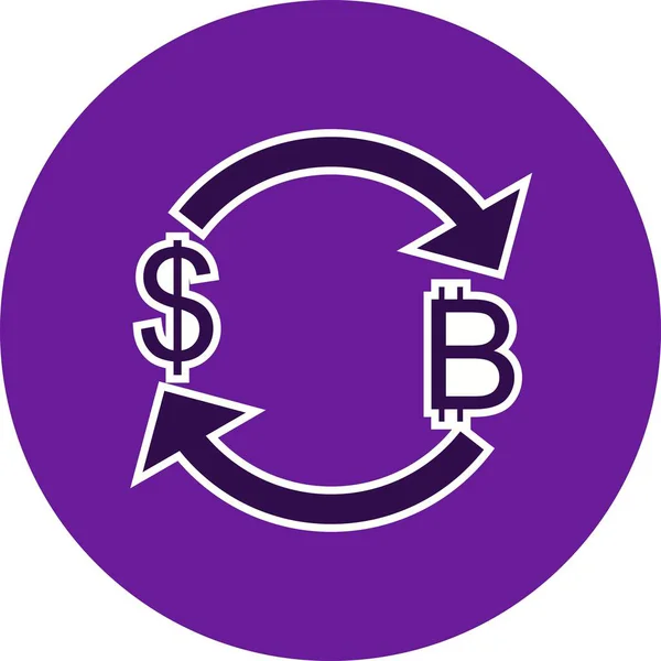 Intercambio de Ilustración Bitcoin con icono del dólar —  Fotos de Stock