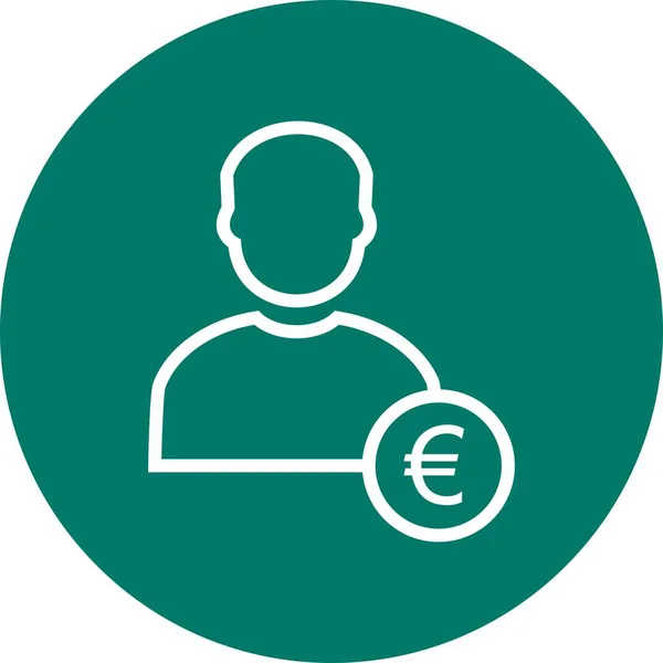 Ilustración Euro con hombre Icono — Foto de Stock