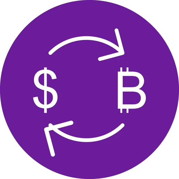 Ilustração de câmbio Bitcoin com ícone de dólar — Fotografia de Stock