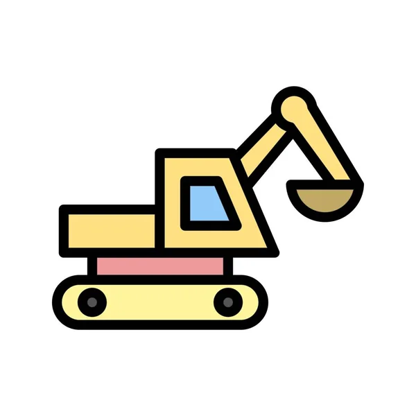 Illustration Excavator Icon — Stock Photo, Image