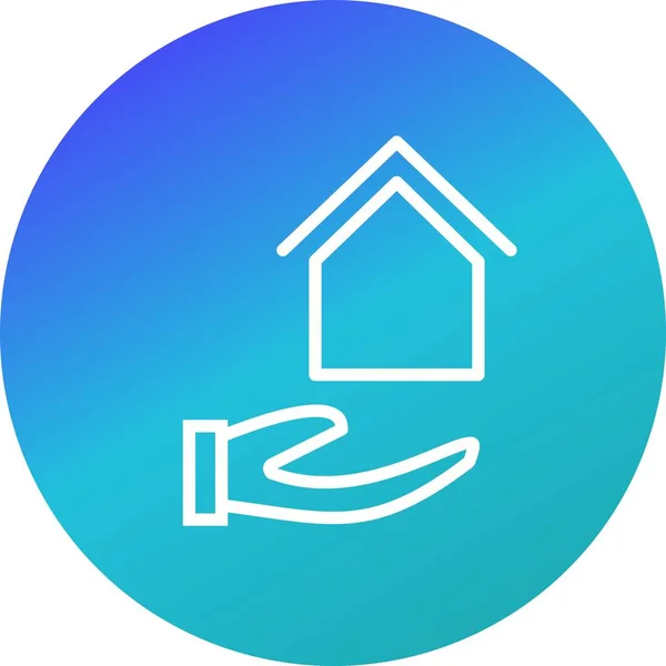 Illustration House on Hand  Icon — Stock Photo, Image