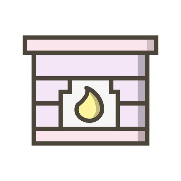 Illustration Fire Place  Icon — Stock Photo, Image