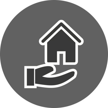 El Simgesi Üzerinde İllüstrasyon Evi