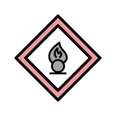 İllüstrasyon Oksitleyici ajan Yol İşareti Simgesi