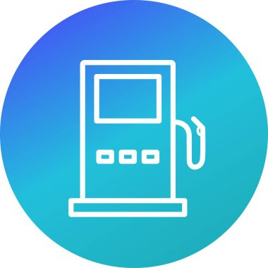 İllüstrasyon Dolum İstasyonu Yol İşareti Simgesi