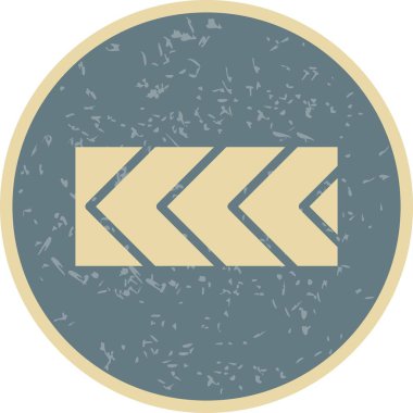 İllüstrasyon Sol Yol İşaretI Simgesine giden rotanın keskin sapması