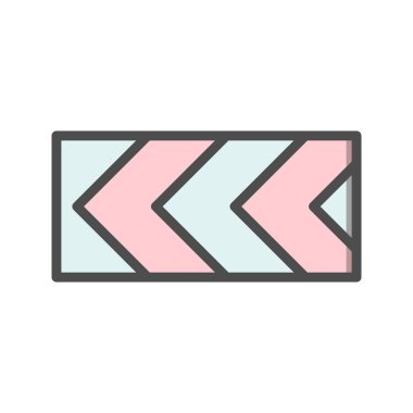 İllüstrasyon Sol Yol İşaretI Simgesine giden rotanın keskin sapması