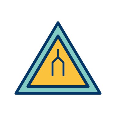 İllüstrasyon Çift taşıma yolu Yol İşareti Simgesi biter