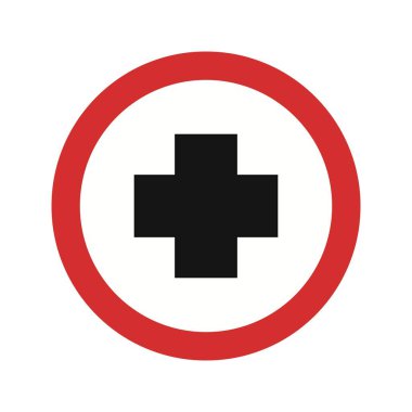 İllüstrasyon Hospiatal Yol İşaret Ikonu