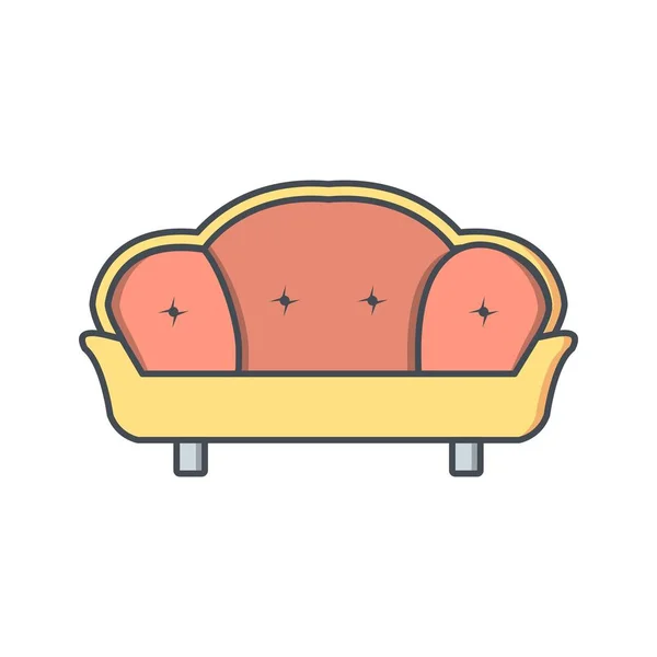 Ikon för illustration soffa — Stockfoto