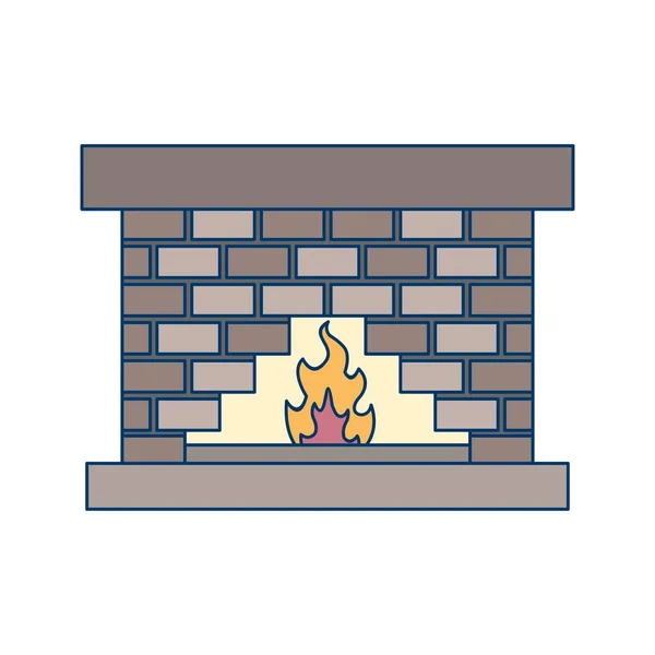 Illustration Fire Place  Icon — Stock Photo, Image