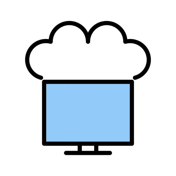 Διανυσματικό συνδεδεμένο στο cloud Icon — Φωτογραφία Αρχείου