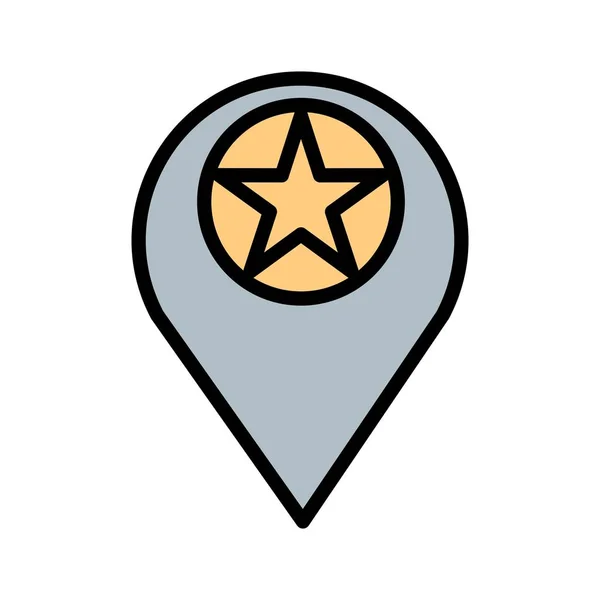 Vector Starred Location Icon — Stock Photo, Image