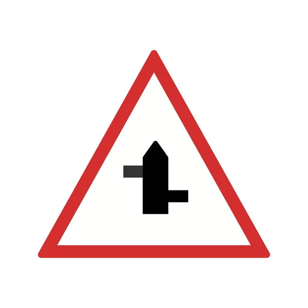 Illustrazione Minore incrocio strade da sinistra a destra Road Sign Icon — Foto Stock