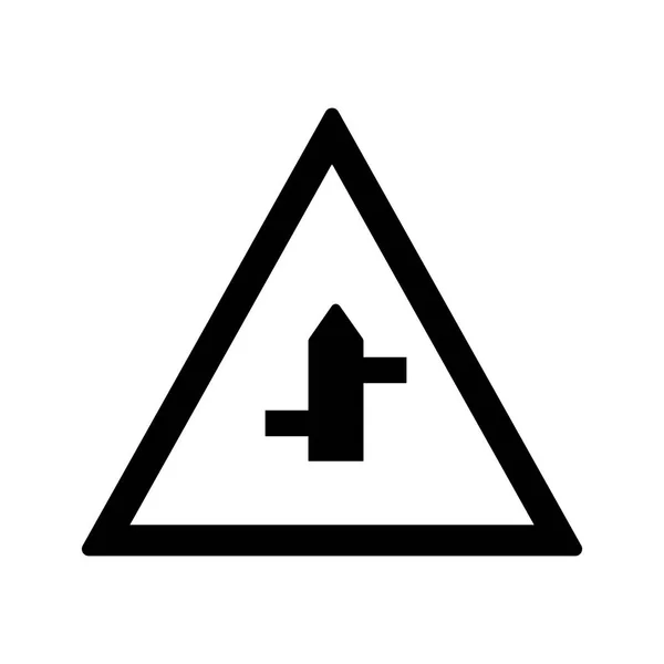Ilustração Estradas cruzadas menores da direita para a esquerda Ícone de sinal de estrada — Fotografia de Stock