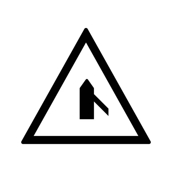 Ilustrace malá křížová cesta od pravého silničního znaku ikona — Stock fotografie