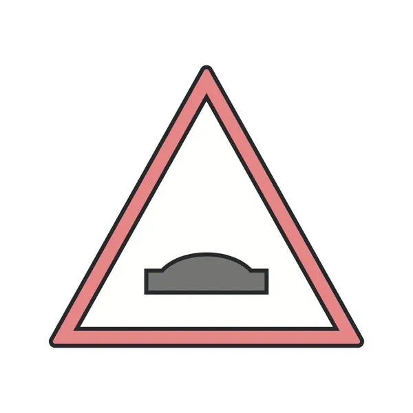 Illustration Buckelbrücke Verkehrszeichen Symbol — Stockfoto