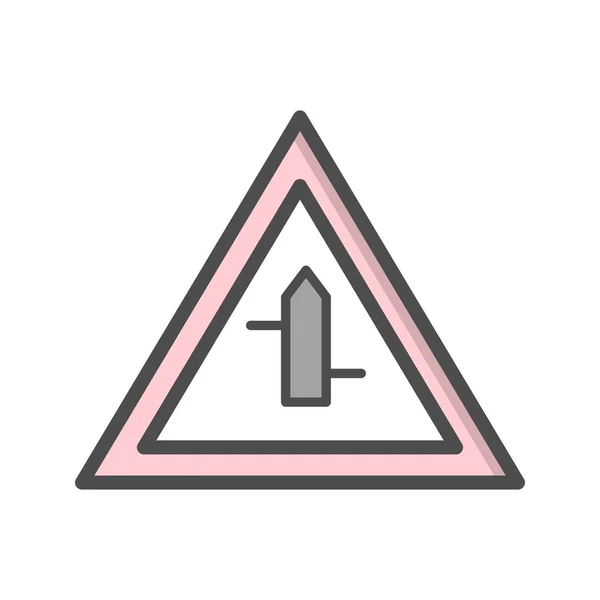 Ilustracja drobne drogi krzyżowe od lewej do prawej ikona znaku drogowego — Zdjęcie stockowe