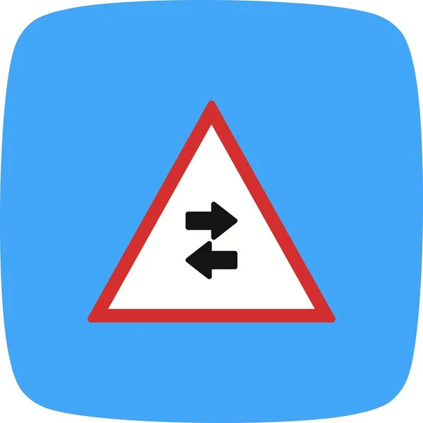 Illustrazione Traffico bidirezionale attraversa unidirezionale Road Sign Icon — Foto Stock
