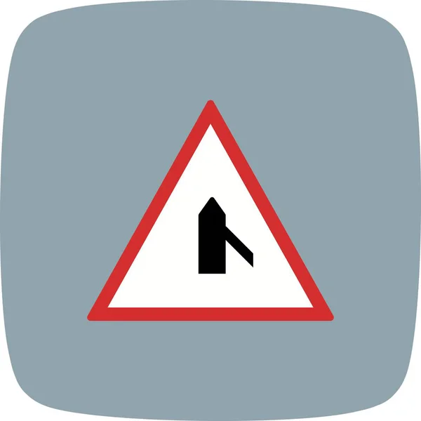 Ilustracja Minor Cross Road od prawej ikona znaku drogowego — Zdjęcie stockowe