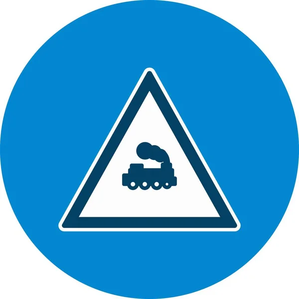Ilustração Passagem de nível Ícone de sinal de estrada do trem — Fotografia de Stock