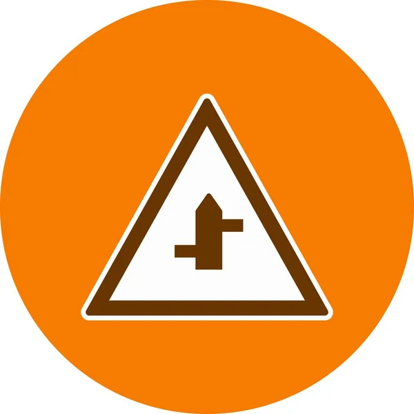 Abbildung kleine Kreuzung von rechts nach links Verkehrszeichensymbol — Stockfoto