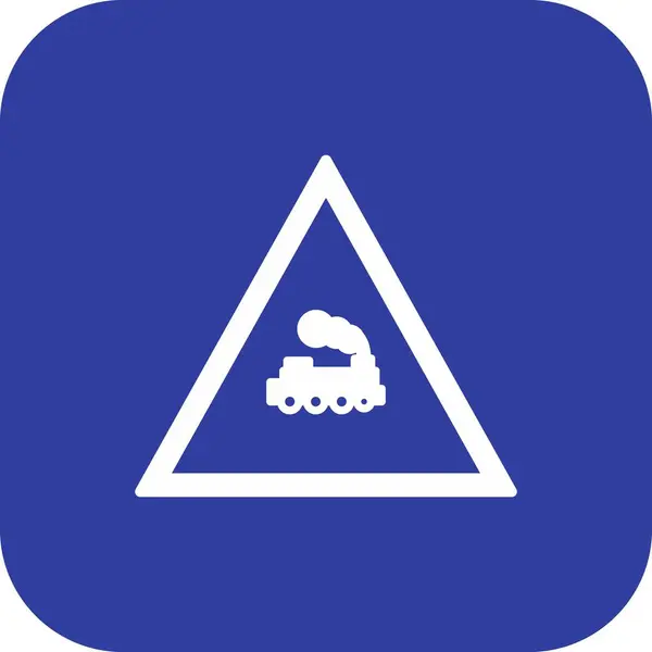 İllüstrasyon Hemzemin Geçit Tren Yolu İşaret Simgesi — Stok fotoğraf