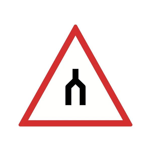 Ilustração Dupla faixa de rodagem termina Road Sign Icon — Fotografia de Stock