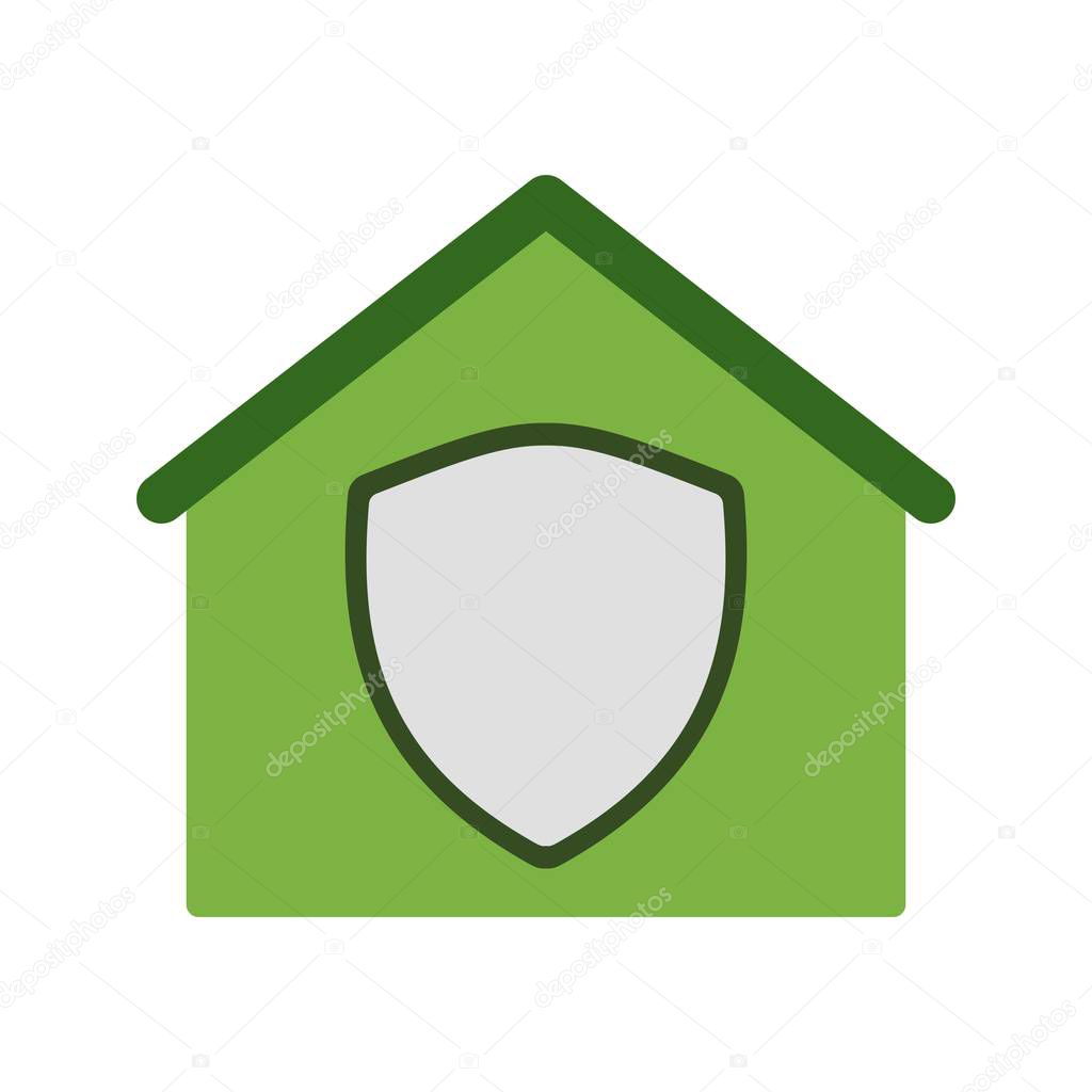 Illustration Protected House  Icon