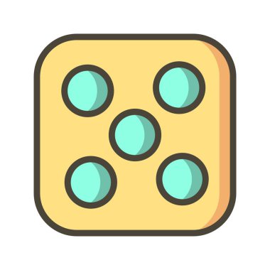 İllüstrasyon Dice Beş Simgesi