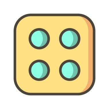 İllüstrasyon Dice Dört Simge