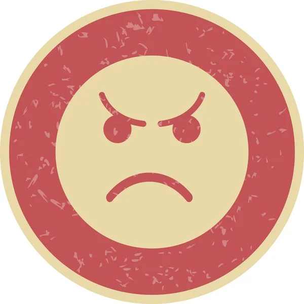 Illustrazione Angry Emoticon Icon — Foto Stock