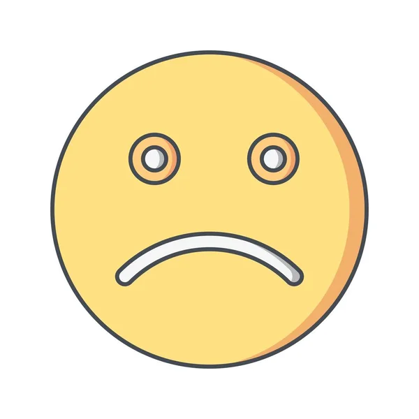 Ilustração Ícone Emoticon triste — Fotografia de Stock