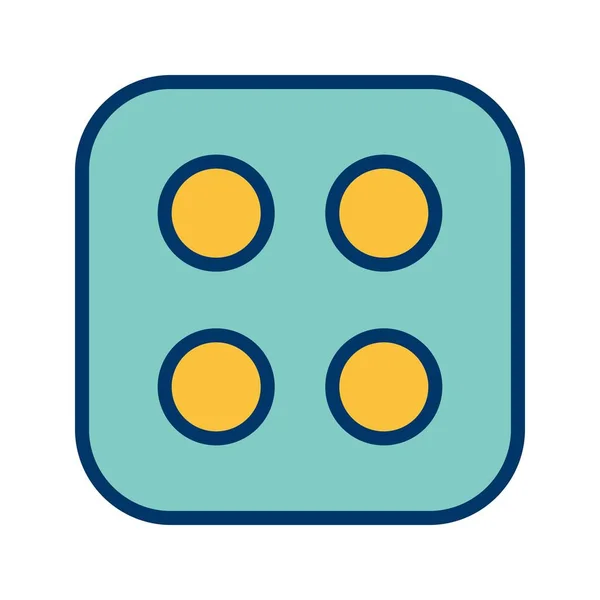 Illusztráció kocka négy ikon — Stock Fotó