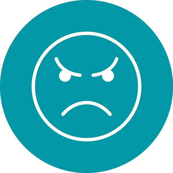 Illustrazione Angry Emoticon Icon — Foto Stock