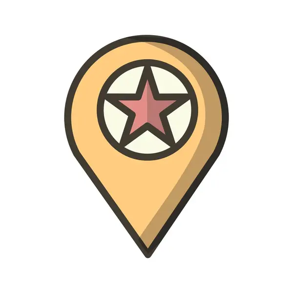 Vector Starred Location Icon — Stock Photo, Image