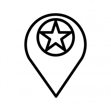 Vektör Yıldızlı Konum Simgesi