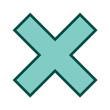 Tek izole edilmiş çapraz simgenin vektör çizimi