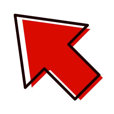 Beyaz arkaplanda vektör ok simgesi